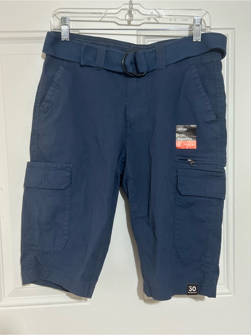urban pipeline Navy Men's Cargo Shorts with Web Belt